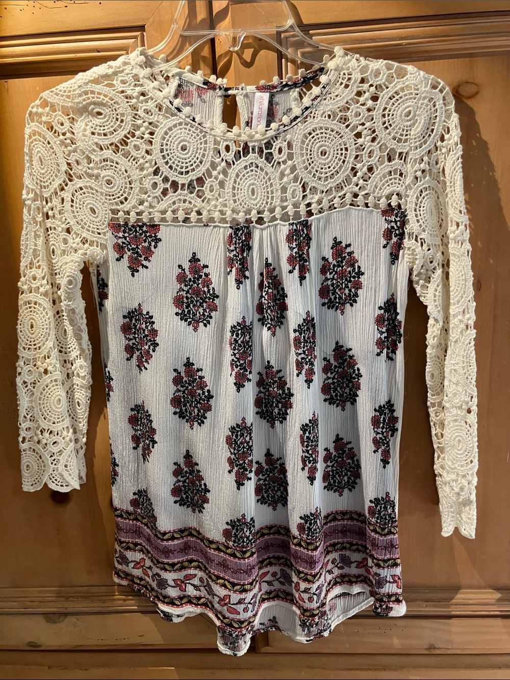 Crochet Floral Top, Lavender & Pink, xhilaration, XS